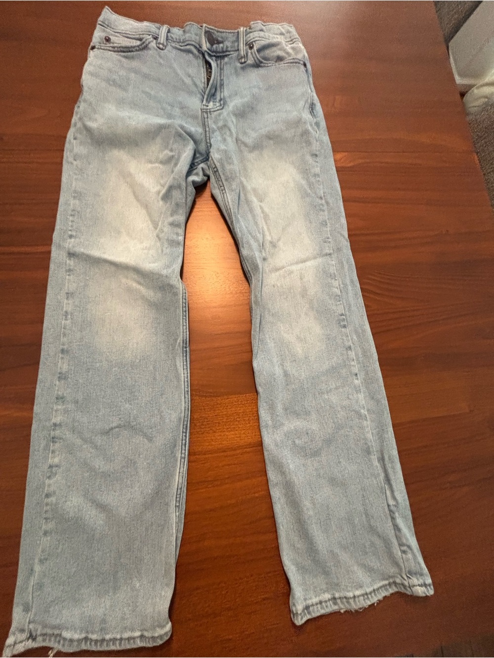 abercrombie kids Light Blue Straight-Leg Jeans